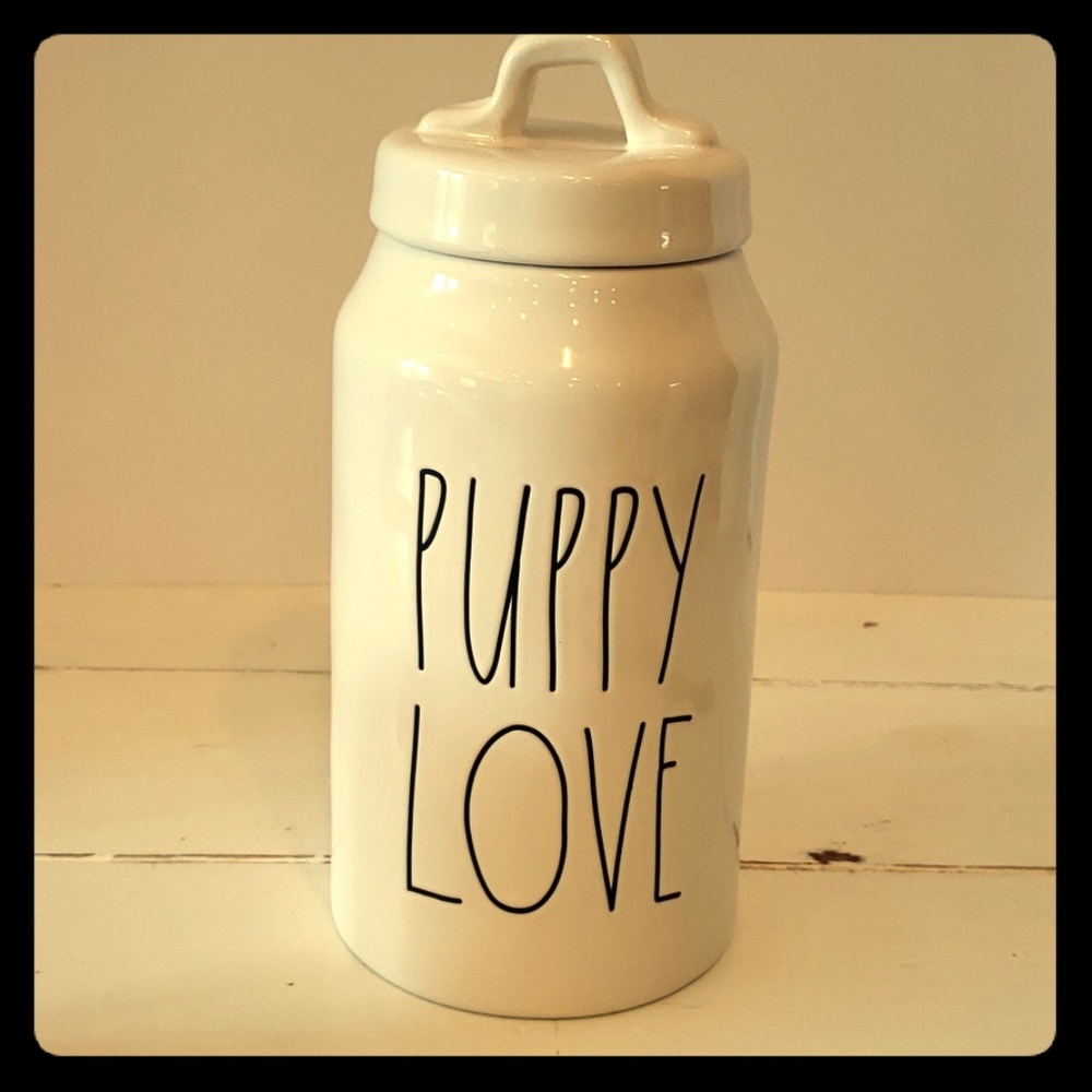Rae Dunn PUPPY LOVE treat jar HTF